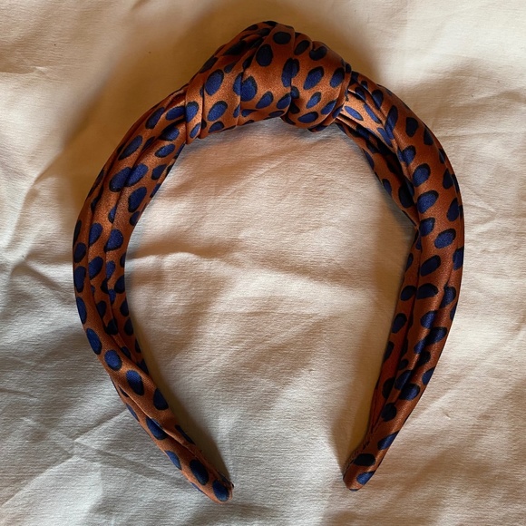 JCrew Satin Animal Print Top Knot Headband NWOT - Picture 1 of 8